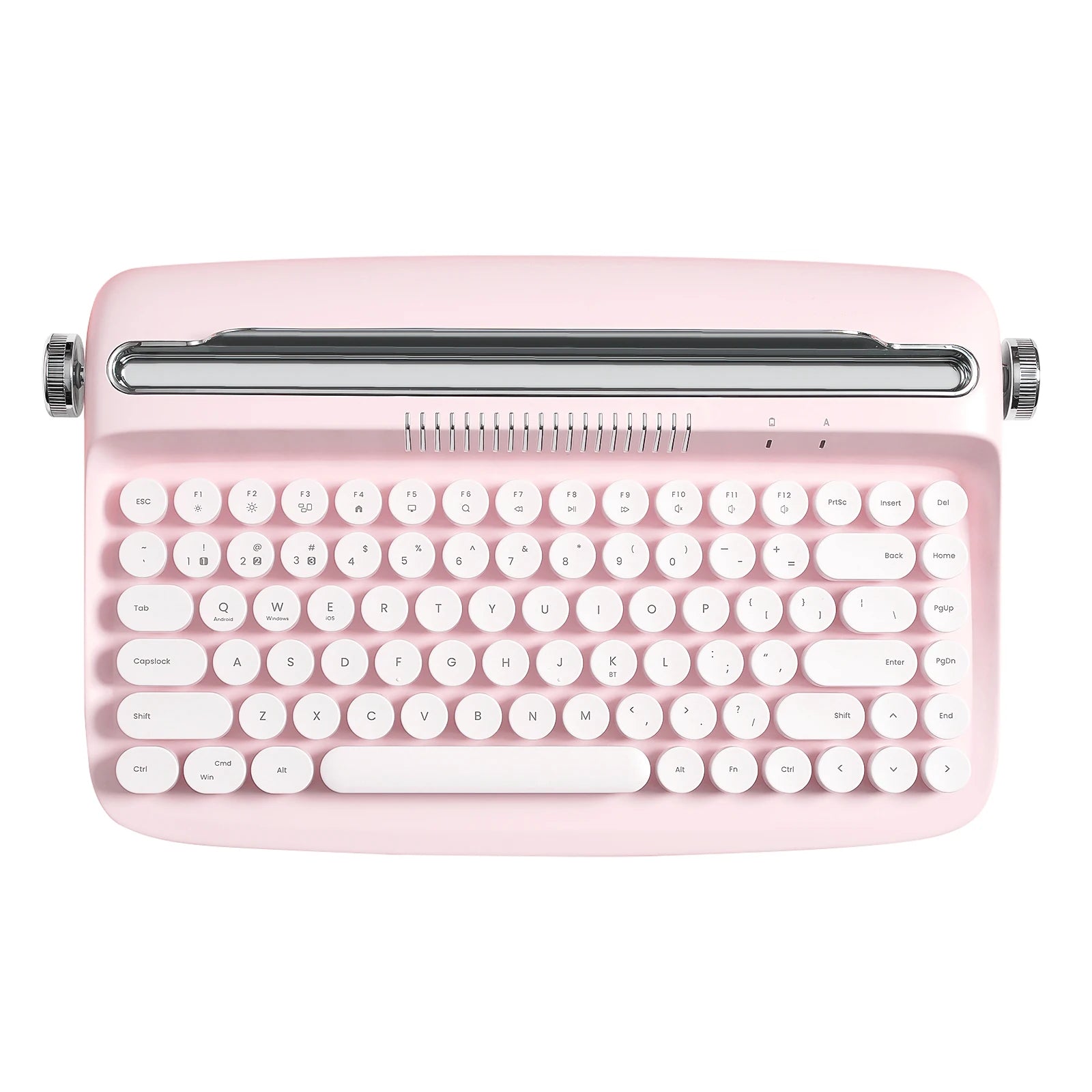 YUNZII B303 Pink Wireless Typewriter Keyboard, Retro Bluetooth...