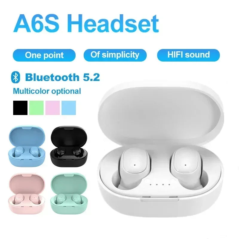 NEW A6S TWS Wireless Bluetooth Earphones sport Earbuds Fone Bluetooth Headset With Mic For all smartphones