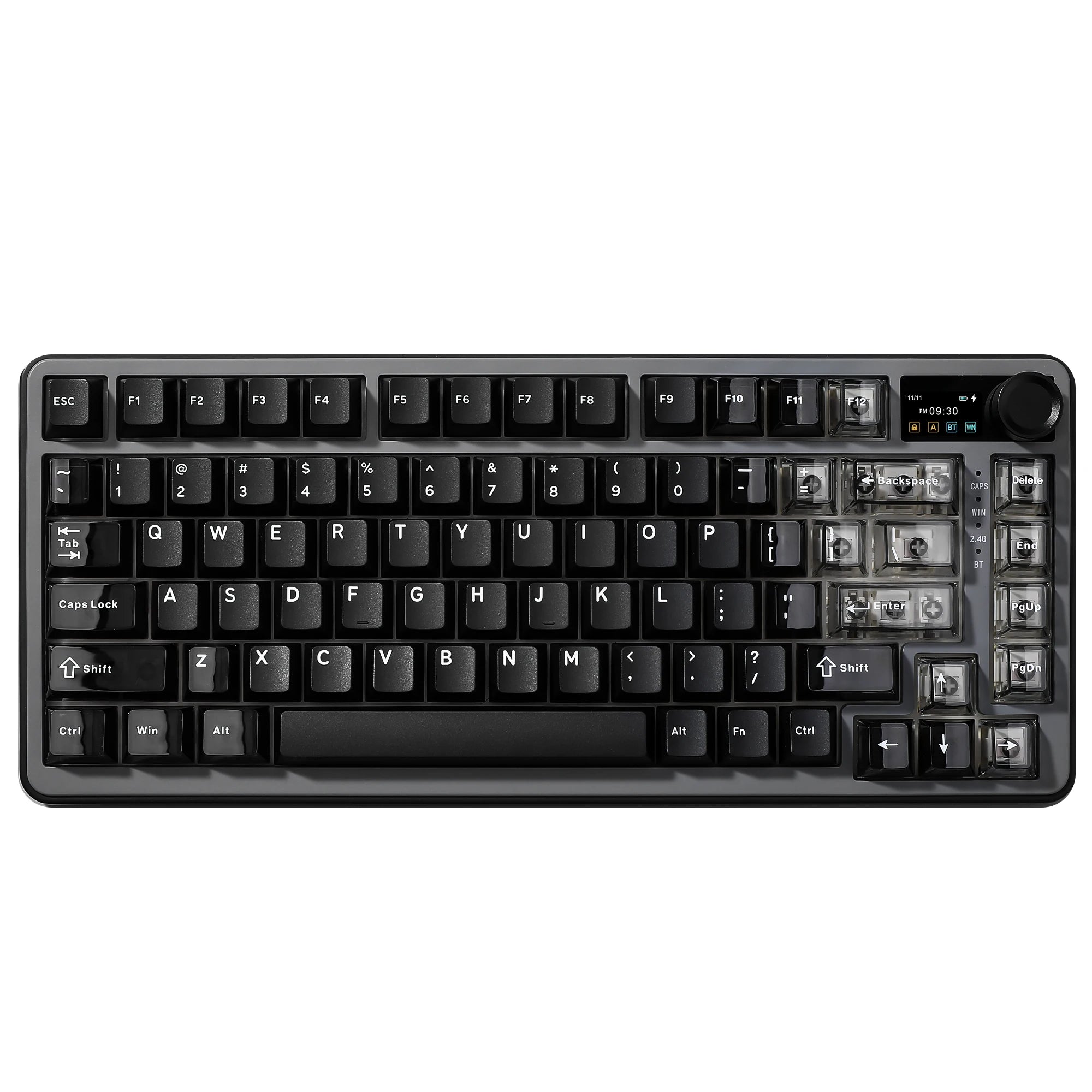 YUNZII B75 PRO MAX Wireless Mechanical Keyboard, QMK/VIA Custom 75% Gaming Keyboard with Screen&Knob, Creamy Sounds for Win/Mac