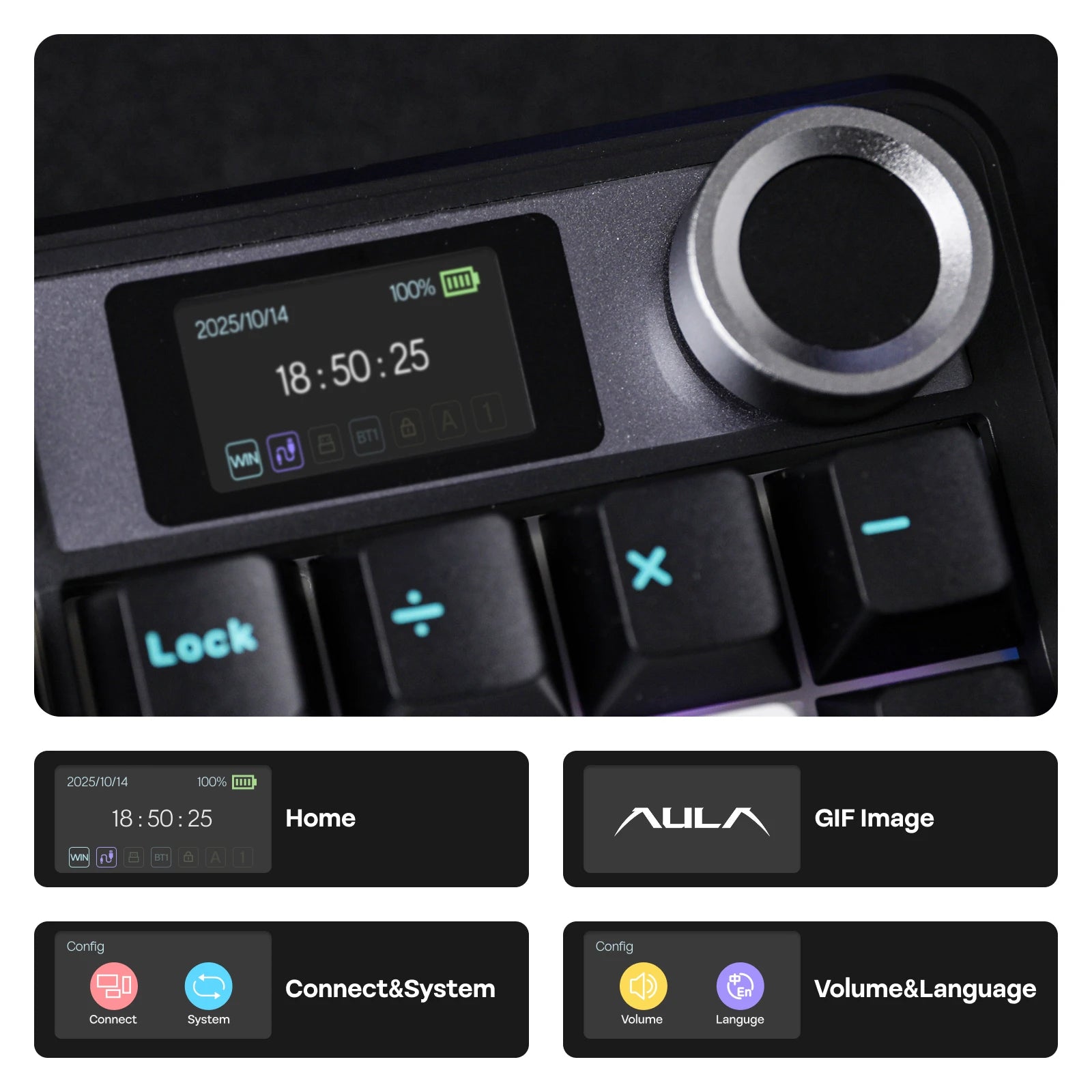 EPOMAKER X AULA F108 PRO Full Size 100% ANSI Layout Hot Swap Wired/2.4GHz/Bluetooth Wireless Mechanical Keyboard RGB Backlight